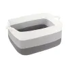 Gray and white striped woven storage basket, large-capacity household organizing basket, living room and bedroom storage basket Item Picture